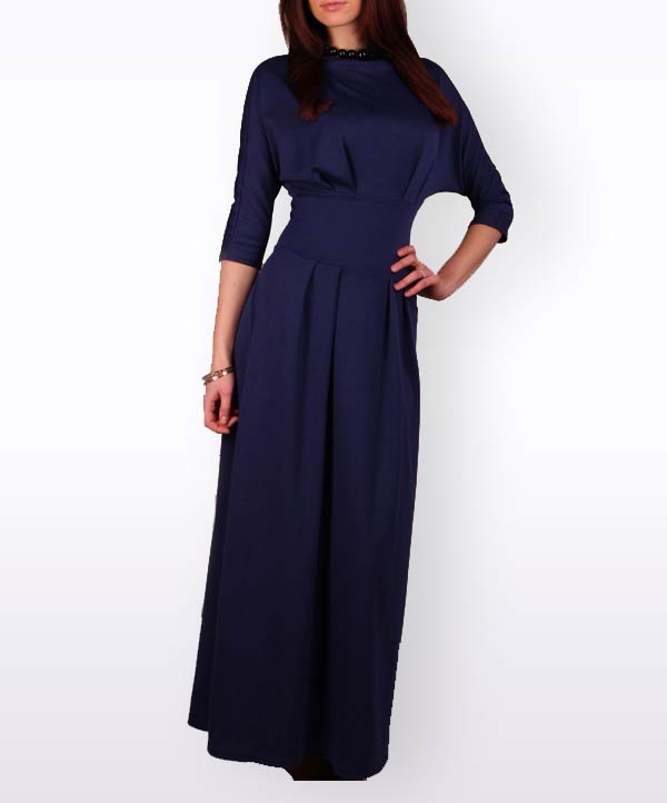 Floral-Embroidered A-Line Gown